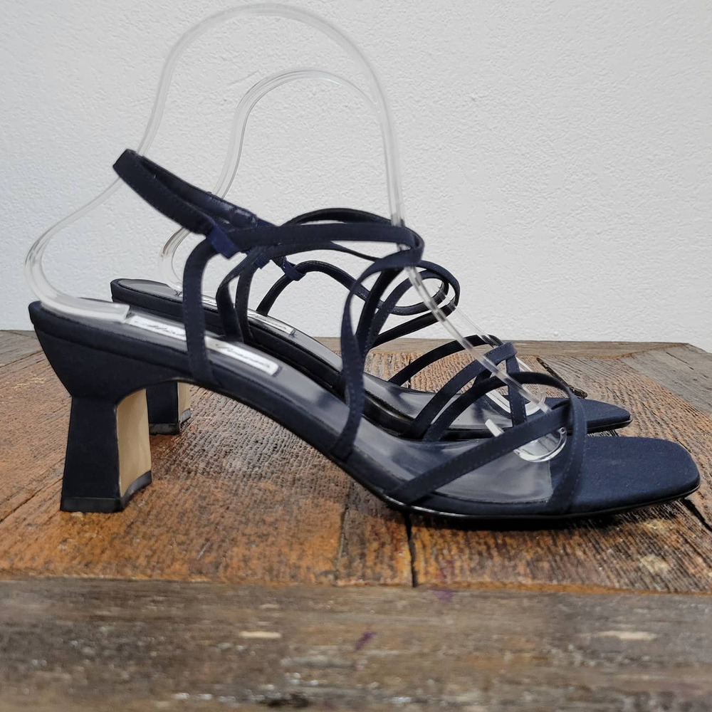 Mister Lorens Navy Blue Square Toe Strappy Sandal